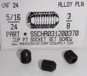 5/16-24x3/8 Hex Socket Set Screws Cup Point Alloy Steel (25)