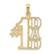 14K Yellow Gold #1 Dad Cut-Out Charm