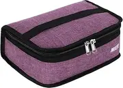 MIER Insulated Lunch Bag Small Lunch Box Bag Women Men Kids Portable Mini Cooler Bag for School Work Travel 5L, Purple