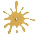 Modern Minimalist Yellow Ink Splash Silent Wall Clock (19.5 X 18.8)