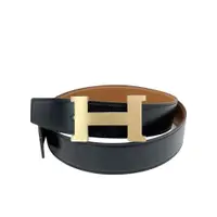 在飛比找ETMall東森購物網優惠-Hermes 霧面金H logo雙面用腰帶/皮帶-38mm(