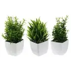 3 Pcs Mini Artificial Plant Pots Office Desk Plants for Small Faux