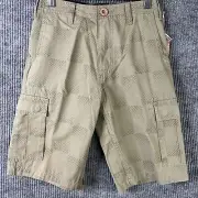 New Vans Cargo Shorts Boys Size 10 Khaki Checkered