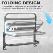 Towel Rack Wall Mounted Bathroom Towel Rack Folding Towel Shelf guepy