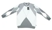 Ted Baker Diamond Crew Neck Pullover Sweater Gray Wool Blend Averbury Mens 6