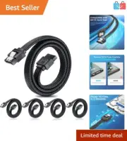 SATA III 5-Pack Data Cables 20-Inch Nylon Braided – Secure Transfer at 6Gbps