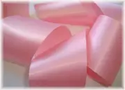 5 YARDS - 2 1/4" OFFRAY LIGHT PINK #117 SINGLE FACE SATIN DESIGNER RIBBON