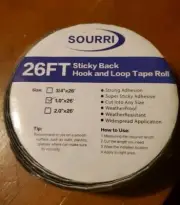 Sourri 1x26’ Sticky Back Hook & Loop Tape Roll
