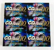 6 TDK Cd Power 110 Type Ii (Cro2) High Bias Blank Audio Cassette Tapes - Japan