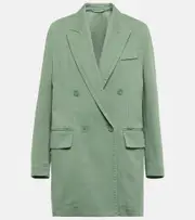 [Max Mara] Max Mara Double-breasted cotton blazer UK 6 green