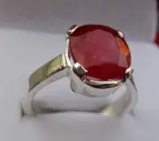 Natural African Red Ruby 14k White Gold Plated Ruby Ring Engagement Ring For Her