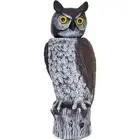Dalen Rotating Head Fake Owl Decoy to Scare Birds Away from Gardens, Rooftops...