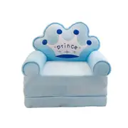Catzon Cute Cartoon Kids for Toddler 2 in 1 Comfy Fold Out Couch Bed-Blue Crown