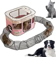 Apujent Cat Outdoor Tunnel Enclosed | Portable Tent Small Animals Tunnel,Easy Setup Kitten Playground Bored Cat Play Toy for Yard Balcony Lawn Patio