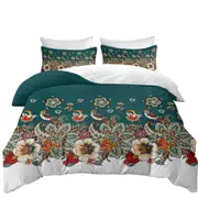 Oriental Art Birds Flowers and Floral Mandalas Quilt Cover