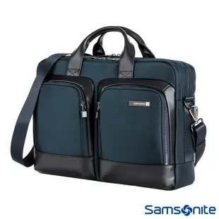 Samsonite新秀麗 筆電公事包/電腦包/手提包14吋 Sefton 輕量商務休閒(黑/藍)