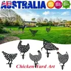 5x Chicken Yard Art Outdoor Garden Backyard Lawn Stakes Metal Hen Yard Decor
