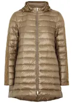 Herno Hooded Quilted Shell Coat - Camel - 40 (UK8 / S) 40 (UK8 / S)