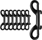 8Pcs Double Ended Bolt Snaps Hooks 3.5 inch Zinc Alloy Double Snap Hook Chain Clips Rust Resistant Double Sided Clips Multifunction Black Snap Hooks for Animal Leashes Ropes Chains ZJMCAJY(Black)