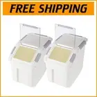 BPA-Free Airtight Rice Bin - 15L Round Container with Wheels for Easy Mobility