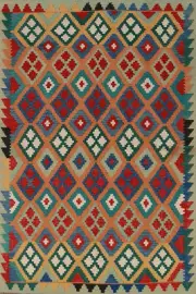 Flat Weave Wool Kilim Oriental Area Rug Pastel Color Hand-woven Carpet 6x8