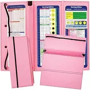 Nursing Clipboard, 3-Layers Foldable Nurse Clip Boards with Pen Holder & Nursing Cheat Sheets, Portable Foldable Writing Board for Students, Nurses and Doctors - Pink