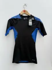 Adidas Techfit Climacool Short Sleeve Top Compression Fit Black Blue Mens Small