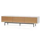Alto 2m Wooden TV Entertainment Unit With Natural Drawers - White Frame
