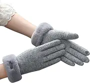[Generic] Fleece Gloves for Women,Winter Touchscreen Gloves for Women - Full Fingers Cold Weather Warm Fleece Gloves Elastic Cuff Texting Touchscreen Glove Freezer Work