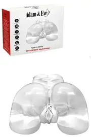 Adam and Eve Peek A Booty 7.75" Clear Dual Entry Masturbator