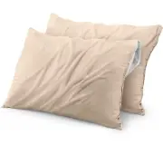 Utopia Bedding Waterproof Pillow Protector Zippered (2 Pack) Queen Beige – Bed
