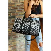 LET'S GET AWAY LEOPARD WEEKENDER BAG