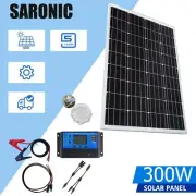 12V 300W Solar Panel Kit Mono Home Caravan Camping Battery Charging Regulator AU