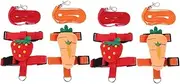 FONDOTIN 4Pcs Adjustable Bunny Rabbit Harness Leash Set for Small Pets Cute Vest for Kittens Puppies Cats and Dogs Wear Resistant Design for Comfortable Outdoor Use