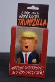 NEW TRUMPZILLA Nation Smashing Spark Spitting Trump Wind Up Toy 2024 NIB Extras