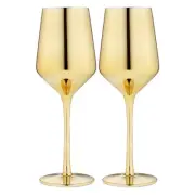 NEW Tempa Aurora Wine Glass Gold Set 2pce