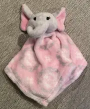 NWOT HB baby vision elephant lovey toy security blanket plush pink grey 14x14