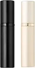 AlxMuNao 2Pcs Refillable Perfume Bottle Atomizer for Travel, Portable Easy Refillable Perfume Spray Pump Bottle for Men and Women with 5ml Pocket Size(Black & Gold)