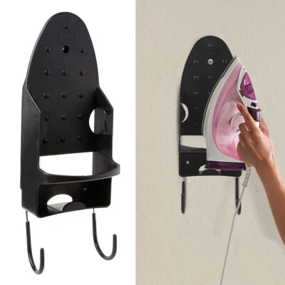 White Iron Storage Holder Wall Mount Hanger Home Organizer Hooks Easy To Install