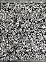 Fabric Mesh Handmade Stereoscopic Wedding Dress Women's Fabric 1 Yard(Black)