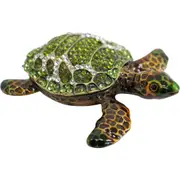 LVD 8.5cm Metal Turtle Trinket Box Decorative Charm Keepsake Jewellery Organiser