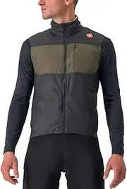 [CASTELLI] Men's Unlimited Puffy Vest Sports, Light Military Gray/Dark Gray-Brilliant Orange