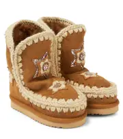 [Mou Kids] Mou Kids Shearling suede ankle boots UK 9 brown