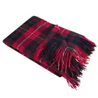 Organic Club Scottish Plaid 100% Wool Throw Wrap Premium Quality Blanket Red