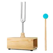 528HZ Tuning Fork,Tuning Fork Resonance Box,for Sound , Yoga, Meditation and Relaxation Wood color silver
