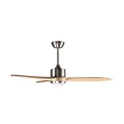 Suva Indoor DC Ceiling Fan with LED Light & Remote - Natural Timber 12