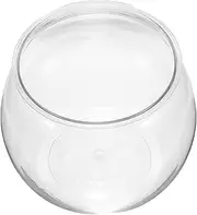 ibasenice Plastic Fish Bowl for Goldfish and Turtles Small Fall Resistant Aquarium for Desktop Decoration Easy Maintenance Tank Transparent Design for Home and Office Use