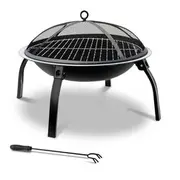 [Grillz] Fire Pit BBQ Charcoal Smoker Portable Outdoor Camp