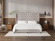 My Style Winged Headboard & Slimline Base - Super King / Haze / Drawer Base