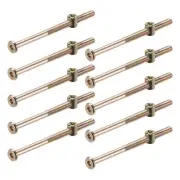 M6 x 100mm Furniture Bolts Nut Set Hex Socket Screw with Barrel Nuts 10 Sets